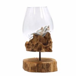 Verre sur Bois avec Support - Grand Bol