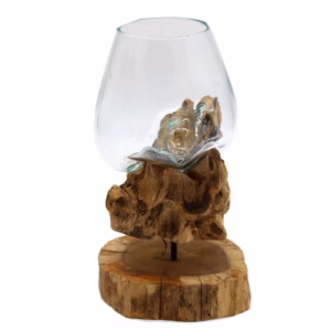 Verre sur Bois avec Support - Grand Bol