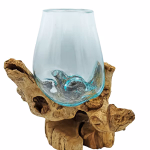 Verre sur Bois avec Support - Grand Bol