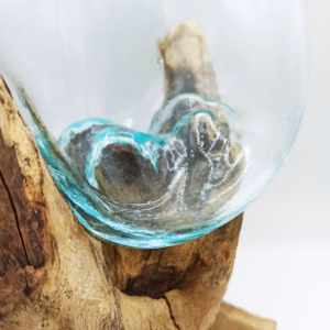 Verre sur Bois avec Support - Grand Bol