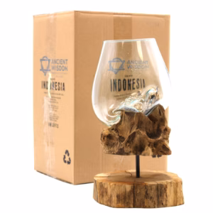 Verre sur Bois avec Support - Grand Bol