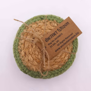 Underkop - Jute og Bomull 10cm 4 Stk - Olive Boarder