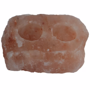 Naturlig Saltkrystall Lysestake - 2 Hull