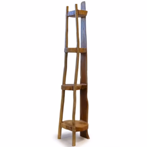 Natural Teak Corner Unit 4 Shelves - 135cm high