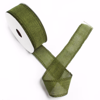 Ruban Texture Naturelle 38mm X 20m - Vert Noël