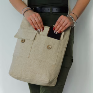 Bolso de Dos Bolsillos - Piedra - Grande