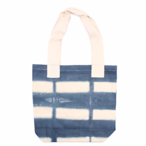 Bolsos de Algodón Natural Tye - Dye - Cuadrados Grises - Asa Natural