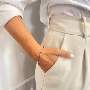 Pulsera Nepalés de Gemas Extra Finas - Ónix Azul
