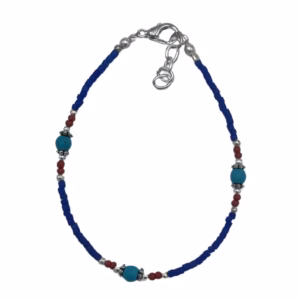 Pulsera Nepalés de Gemas Extra Finas - Ónix Azul