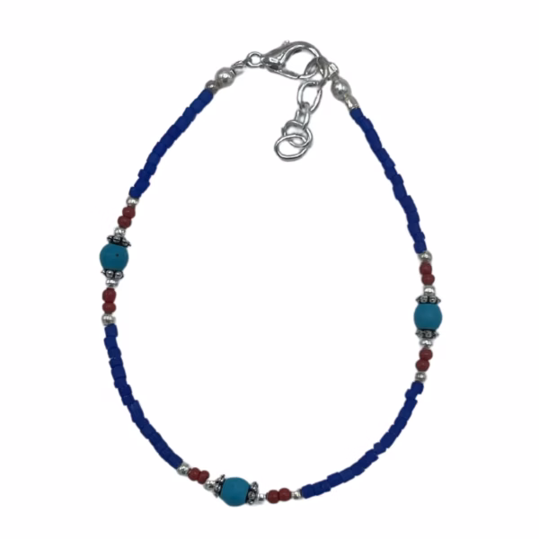 Pulsera Nepalés de Gemas Extra Finas - Ónix Azul