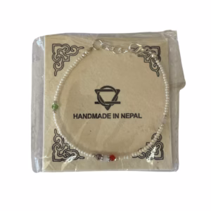 Pulsera Nepalés de Gemas Extra Finas - Perla y Cuentas Cortadas