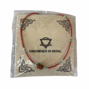 Pulsera Nepalés de Gemas Extra Finas - Cuentas de Coral Rosa y Turquesa