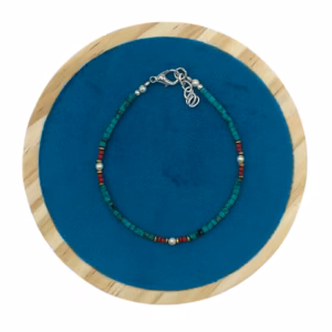 Pulsera Nepalés de Gemas Extra Finas - Turquesa y Piedra