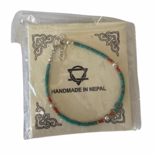 Pulsera Nepalés de Gemas Extra Finas - Turquesa y Piedra