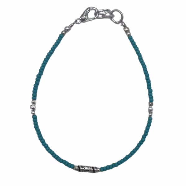 Pulsera Nepalés de Gemas Extra Finas - Turquesa y Gota
