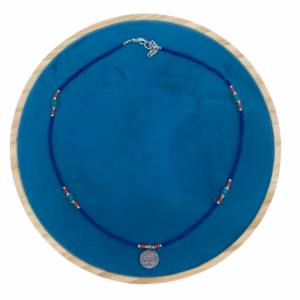 Collier de Pierres Fines Extra - Fines du Népal - Onyx Bleu & Arbre de Vie