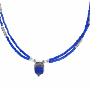 Collar Nepalés de Gemas - Ónix Azul y Lapislázuli
