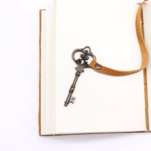 Geolied Cognac Leer & Sleutel - 200 Pagina's - 13x18cm