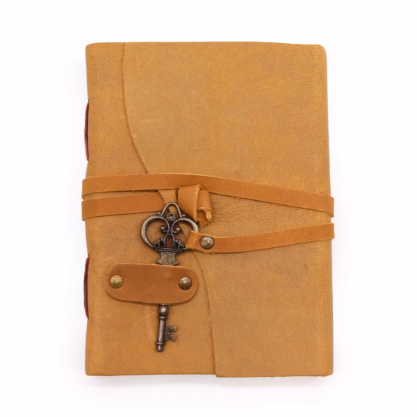 Geolied Cognac Leer & Sleutel - 200 Pagina's - 13x18cm