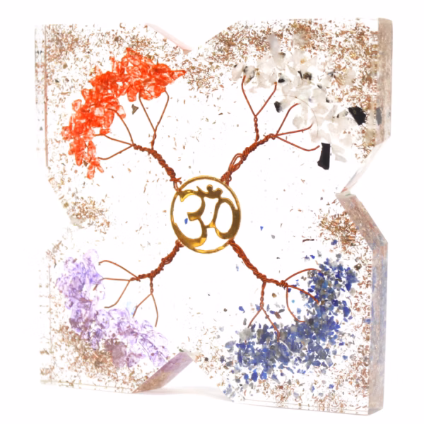 Presse - Papier Orgonite - Grand 4 Arbres Attracteur Cuivre