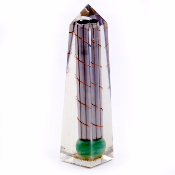 Orgonittobelisk Power Point Grønn Aventurin - 110x30mm