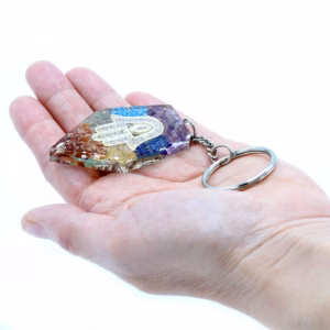Orgonite Power Sleutelhangers - Edelsteen Chakra Hamsa