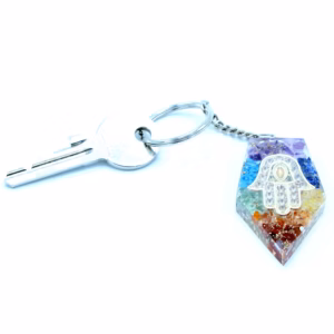 Orgonite Power Sleutelhangers - Edelsteen Chakra Hamsa