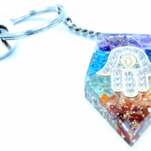 Orgonite Power Sleutelhangers - Edelsteen Chakra Hamsa