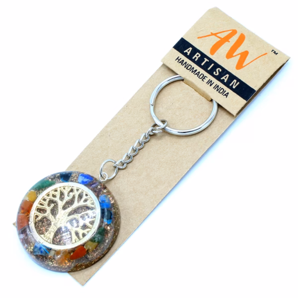 Porte - Clés Orgonite - Gemmes Chakra Arbre de la Vie