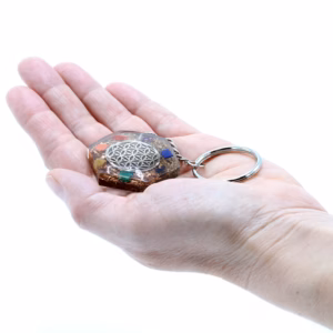 Orgonite Power Keyring - Octagon Flower of Life