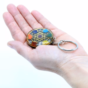 Orgonite Power Keyring - Round Seven Chakra