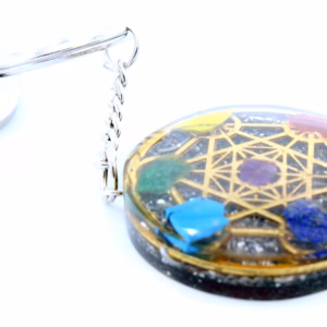 Orgonite Power Keyring - Round Seven Chakra