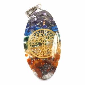 Orgonite Power Hanger - 7 Stenen Chakra Ovaal met Boom