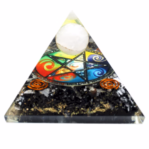 Orgonite Piramide - Middernacht Pentagon - 70mm