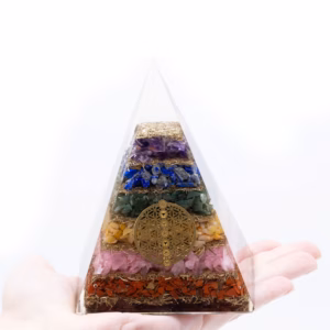 Orgonite Piramide - Zeven Chakra Levensbloem - Groot