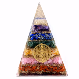 Orgonite Piramide - Zeven Chakra Levensbloem - Groot
