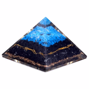 Orgonitt Pyramide - Turkis og Svart Turmalin - 70mm