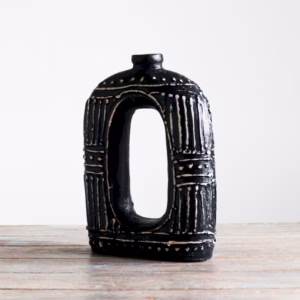 Oval Donut Shaped Vase - Chocolate - 18cm