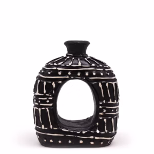 Oval Donutformet Vase - Chokolade 18cm