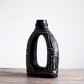 Ovale Vase in Donutform - Schokolade 30cm