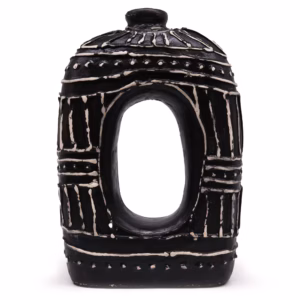 Oval Donutformet Vase - Sjokolade 30cm