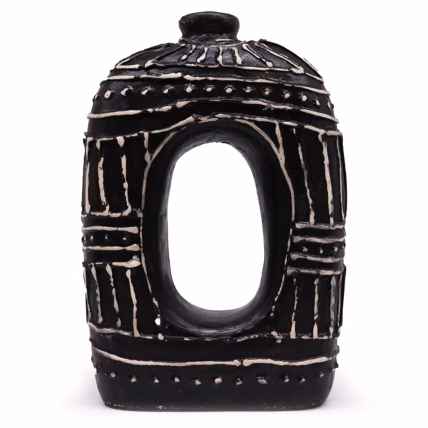 Ovale Vase in Donutform - Schokolade 30cm