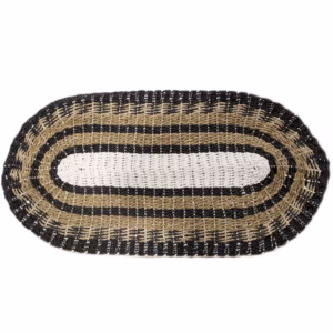 Oval Søgræs Sort, Hvid & Tan - Classic - 60x120cm