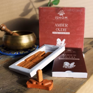 Pack de 15 Briques d'Encens Naturel & Brûleur - Bois d'Ambre