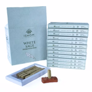 Pack de 15 Briques d'Encens Naturel & Brûleur - Sauge Blanche