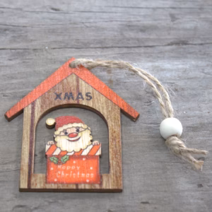 Holzdeko Weihnachten - Weihnachtsmann Geschenk - 2 Stk.