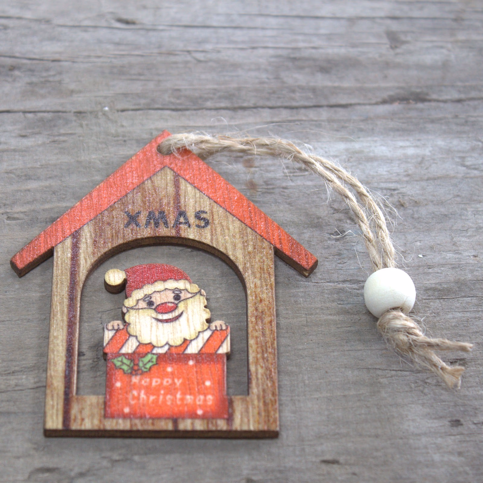 Holzdeko Weihnachten - Weihnachtsmann Geschenk - 2 Stk. 1 Holzdeko Weihnachten - Weihnachtsmann Geschenk - 2 Stk.