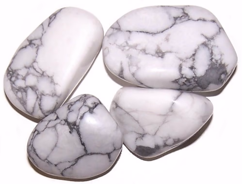 Sten - Howlite, Hvid - Stor - 24stk.