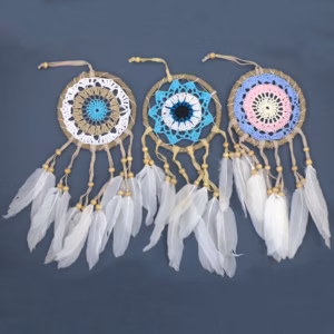 Pastel Blue Macramé Dream Catcher 12cm - Asst Colours