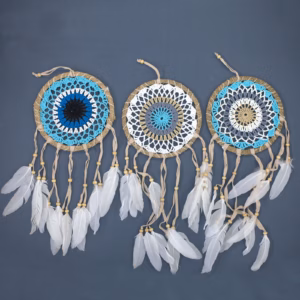 Pastel Blue Macramé Dream Catcher 16cm - Asst Colours